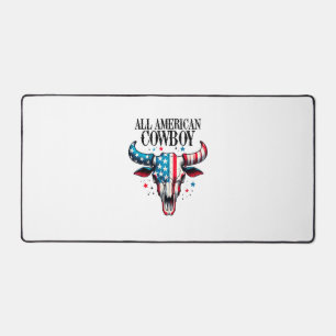 Alle amerikanischen Cowboy US Flag Cow Skull Schreibtischunterlage