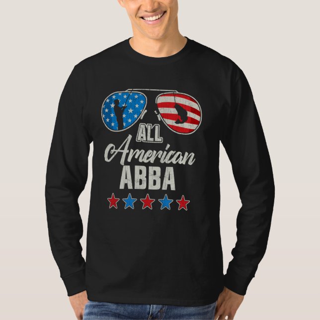 Alle amerikanischen Fischerei Abba 4. Juli US Flag T-Shirt (Vorderseite)