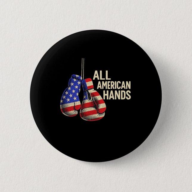 Alle amerikanischen Hände Boxhandschuhe - Patrioti Button (Vorderseite)