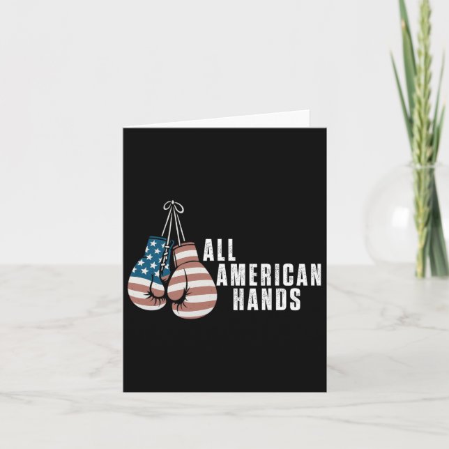 Alle amerikanischen Hände Boxhandschuhe Usa Flag P Karte (Vorderseite)