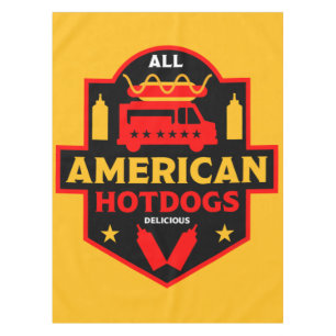 Alle amerikanischen Hotdogs-Feinschmecker Tischdecke
