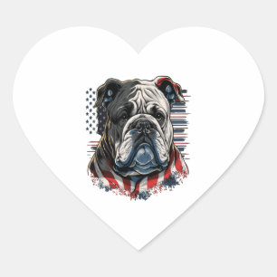ALLE AMERIKANISCHEN Hunde lieben englischen Bulldo Herz-Aufkleber