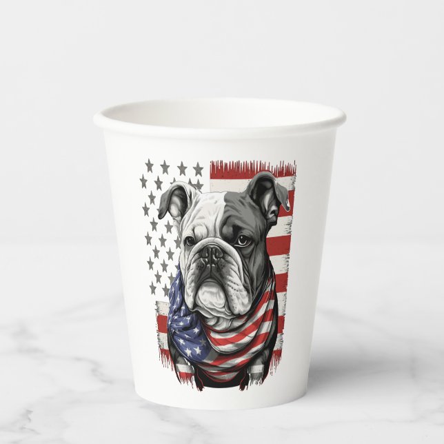 ALLE AMERIKANISCHEN Hunde lieben englischen Bulldo Pappbecher (Vorderseite)