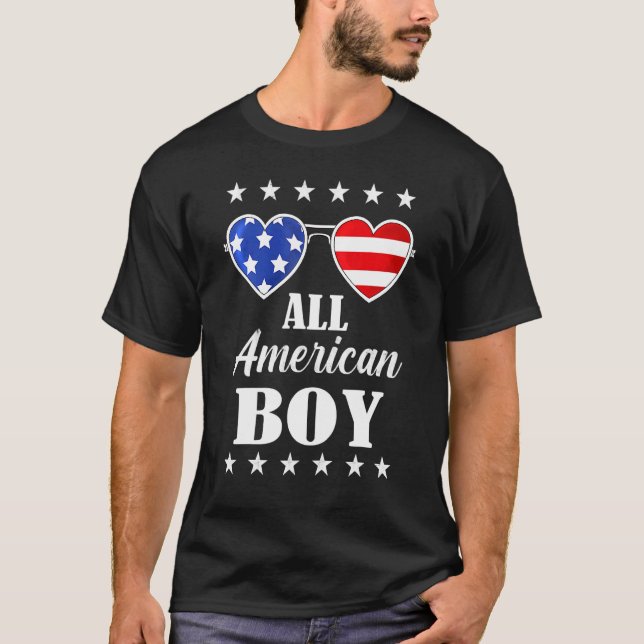 Alle amerikanischen Jungen 4. Juli Jungen Kinder S T-Shirt (Vorderseite)