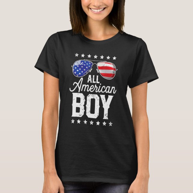Alle amerikanischen Jungen 4. Juli Jungen Kinder S T-Shirt (Vorderseite)