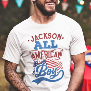 Alle amerikanischen Jungen 4. july patriotische Fa T-Shirt