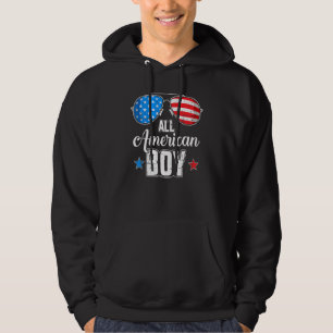 Alle amerikanischen Jungen und US-Flaggen-Sonnenbr Hoodie