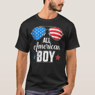 Alle amerikanischen Jungen und US-Flaggen-Sonnenbr T-Shirt
