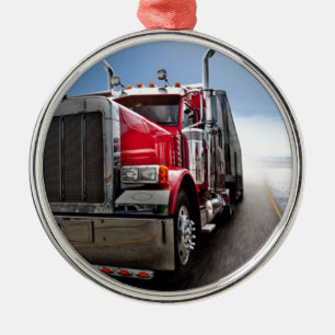 Alle amerikanischen Lastkraftwagen Silbernes Ornament