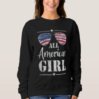 Alle amerikanischen Mädchen 4. Juli Mädchen Kinder Sweatshirt