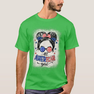 Alle amerikanischen Mädchen 4. Juli Tochter Messy  T-Shirt