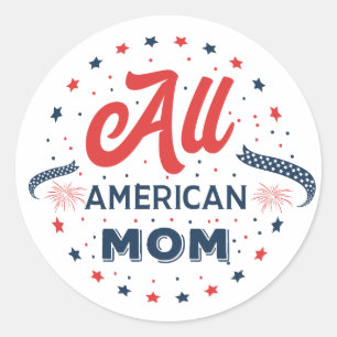 Alle amerikanischen Mamas Runder Aufkleber