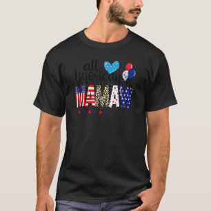 Alle amerikanischen Mamaw Balloons Leopard 4. Juli T-Shirt