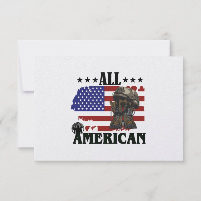 Alle amerikanischen Militärstiefel, 4. Juli Dankeskarte (Vorderseite)