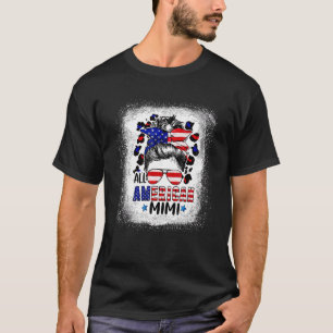 Alle amerikanischen Mimi gebleicht Leopard Patriot T-Shirt