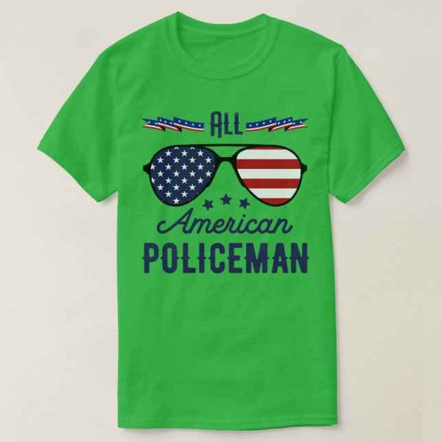 Alle amerikanischen Polizisten am 4. Juli Sonnenbr T-Shirt (Design vorne)