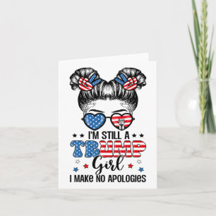 Alle amerikanischen Trump Girl 4. Juli Messy Bun N Karte