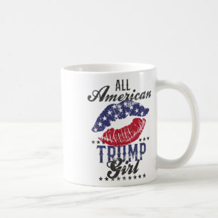 Alle amerikanischen Trump-Girl-USA-Flag Lips haben Kaffeetasse