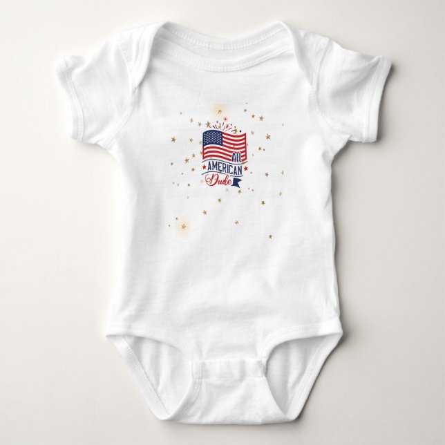 Alle amerikanischen Typ Fireworks Baby Bodysuit Baby Strampler (Vorderseite)