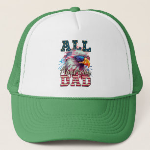 Alle amerikanischen Vater 4. Juli Bald Eagle USA F Truckerkappe