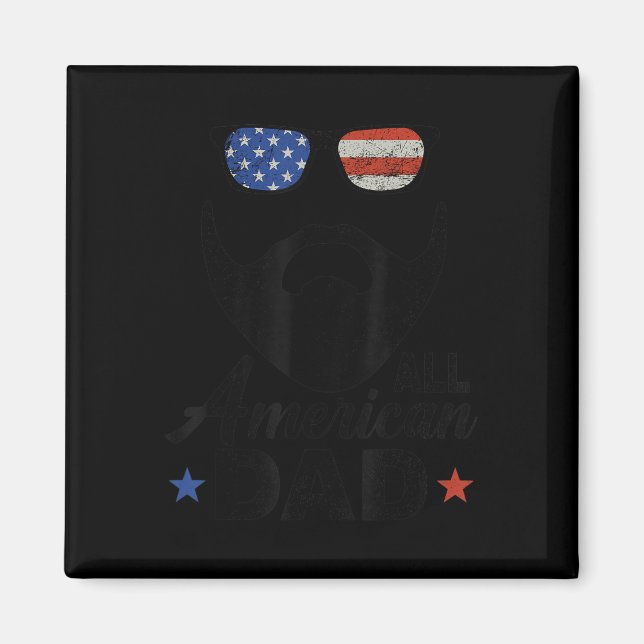 Alle amerikanischen Vater 4. Juli Bartfett Vater Magnet (Vorne)