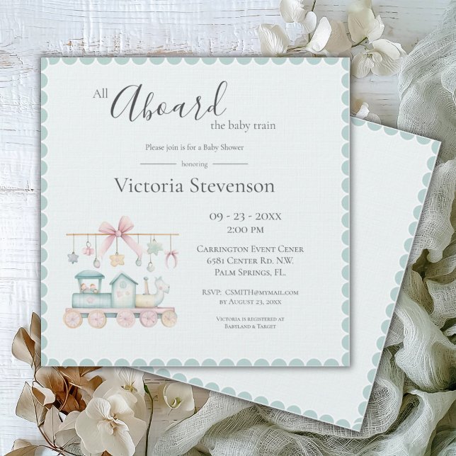 Alle an Bord der Baby Train Baby Dusche (Von Creator hochgeladen)