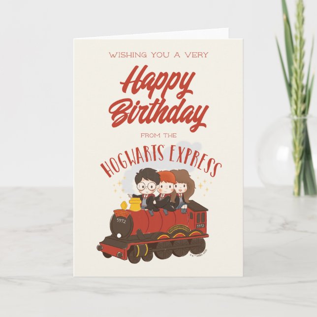 Alle an Bord der Hogwarts Express Magical Birthday Karte (Vorderseite)