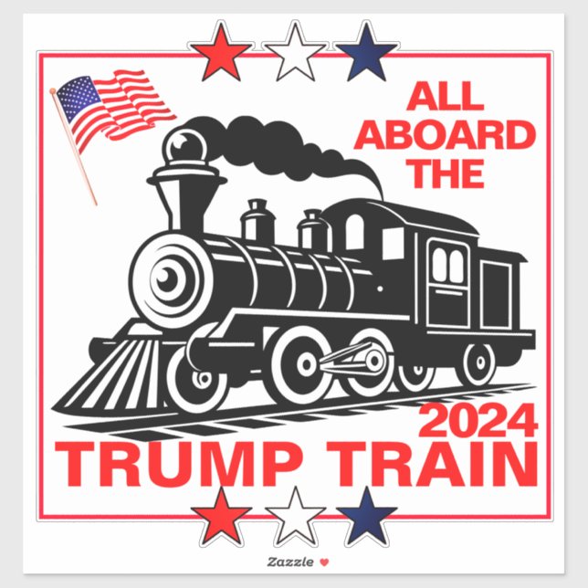 Alle an Bord der Trump-Bahn 2024 Aufkleber (Blatt)