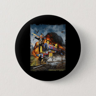 Alle an Bord der Trump-Bahn Funny Donald Trump 202 Button