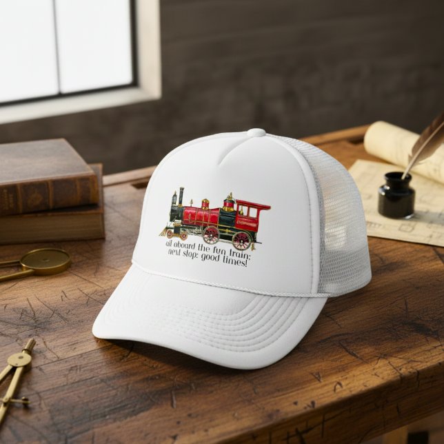 Alle an Bord des Fun Train Baseball Cap Truckerkappe (All Aboard The Fun Train Baseball Cap)