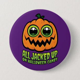 Alle auf Halloween Candy Funny Pumpkin eingeklopft Button