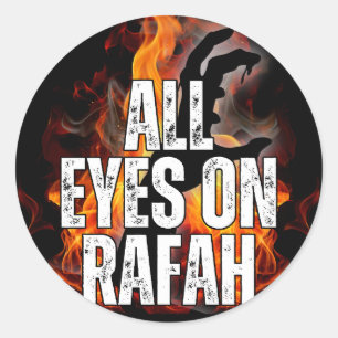 ALLE AUGEN ZU RAFAH - Rafah Gaza Palästina-Massake Runder Aufkleber