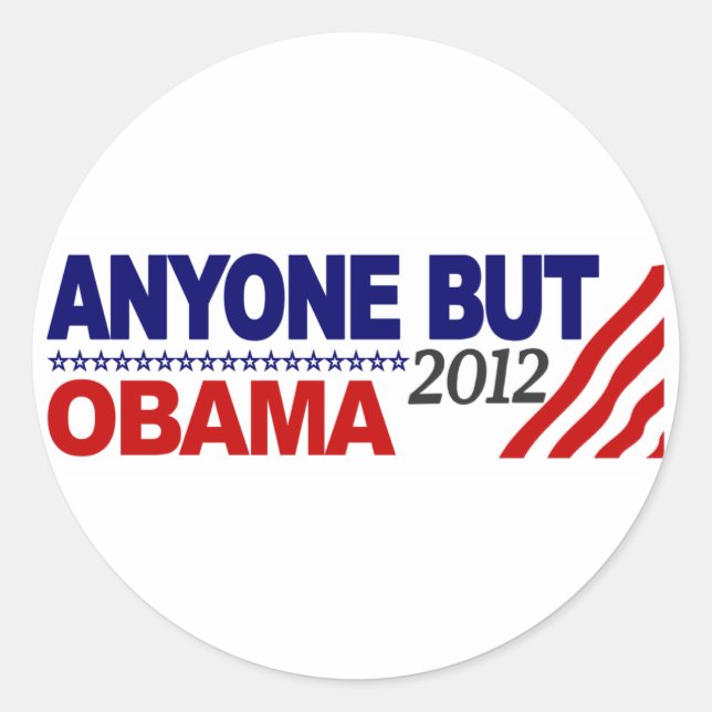 Alle außer Obama 2012 Runder Aufkleber (Vorderseite)