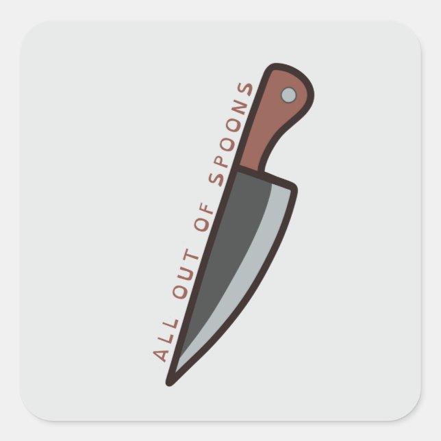 Alle außerhalb von Spoons Quadratischer Aufkleber (Vorderseite)
