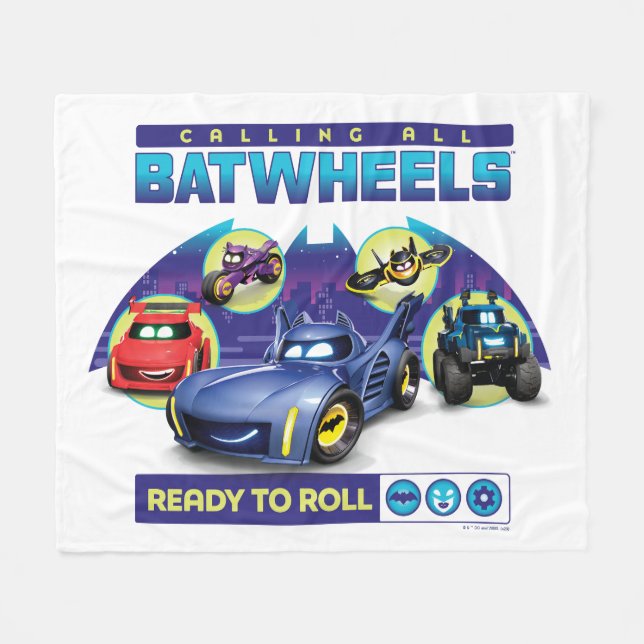Alle Batwheels™ - Bereit zum Rollen Fleecedecke (Vorderseite (Horizontal))