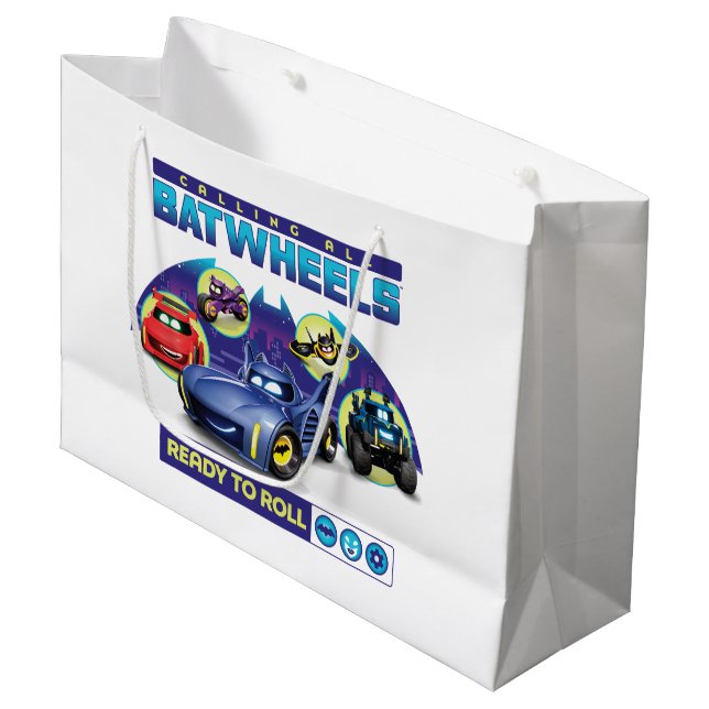Alle Batwheels™ - Bereit zum Rollen Große Geschenktüte (Vorderseite Schrägansicht)