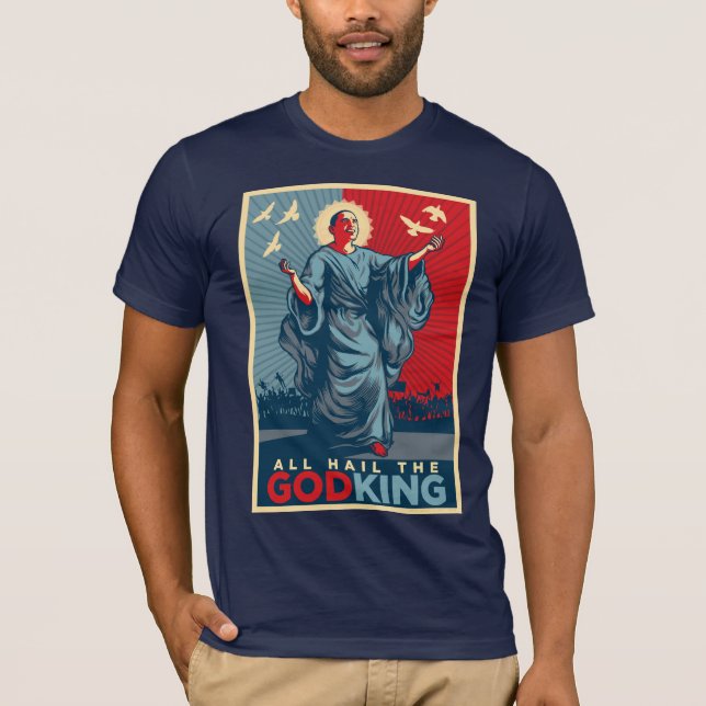Alle begrüßen den Gott-König Obama T-shirt (Vorderseite)