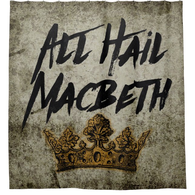 Alle begrüßen Macbeth Duschvorhang (Vorderseite)