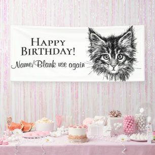 Alle benutzerdefinierten Schwarz-Weiß-Kitten-Facet Banner