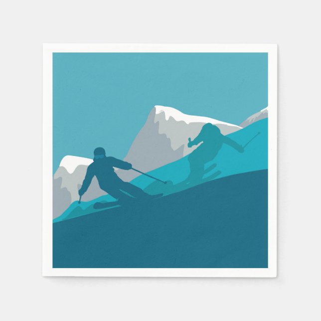 Alle Bergskigebiete Serviette (Vorderseite)