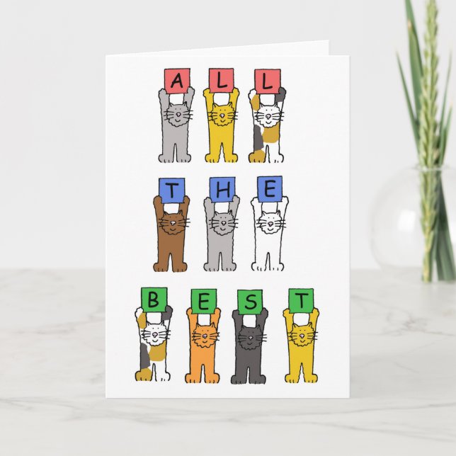 Alle besten Cartoon Katzen Karte (Vorderseite)