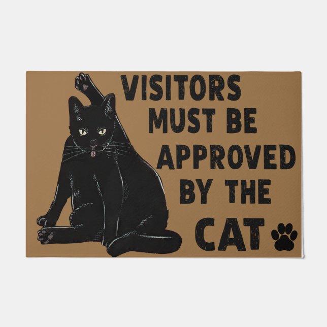 Alle Besucher müssen von Cat Personalisiert Fußmatte (Vorderseite)