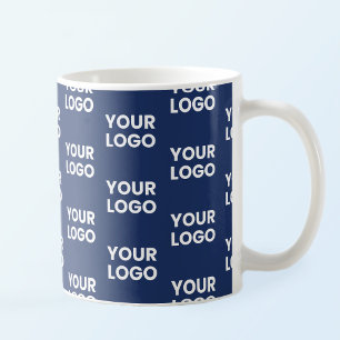 Alle Bilder oder Firmenlogo bearbeitet Dunkelblau Kaffeetasse