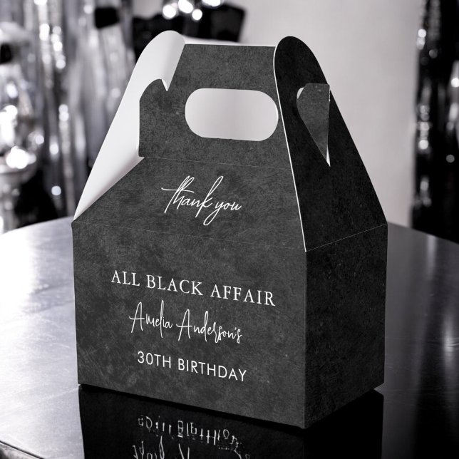 Alle Black Affair Birthday Party Modernes Elegante Geschenkschachtel (Von Creator hochgeladen)