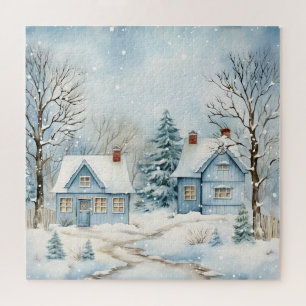 Alle blauen Winter Szene Alte Hütte Nostalgisch