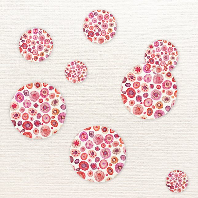 Alle Blume Konfetti (Abstract floral pink modern table confetti)