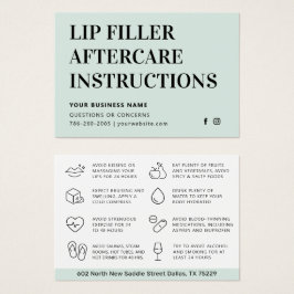 Alle Botox-Aftercare-Karten für den Farbminze-Lip