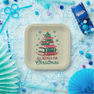 Alle Bücher für Weihnachten Bibliothekar Bücherlie Pappteller