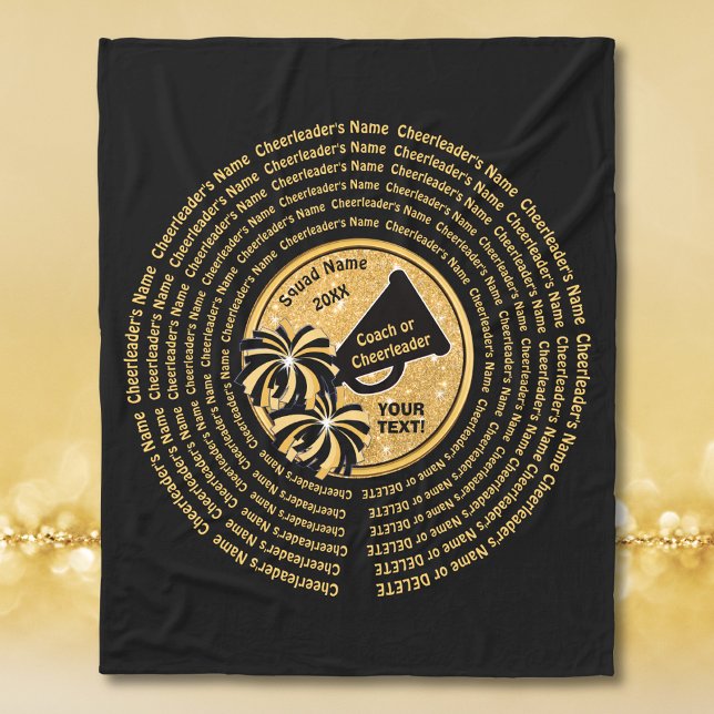 ALLE Cheerleader Namen, Cheerleader Coach Geschenk Fleecedecke (Personalized, Senior Cheer Gifts. Personalized gifts for a cheer coach. Cheerleading Throw Blanket.)