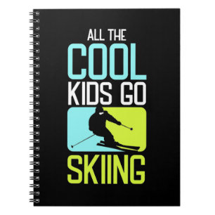 Alle Coolen Kinder fahren Ski Notizblock